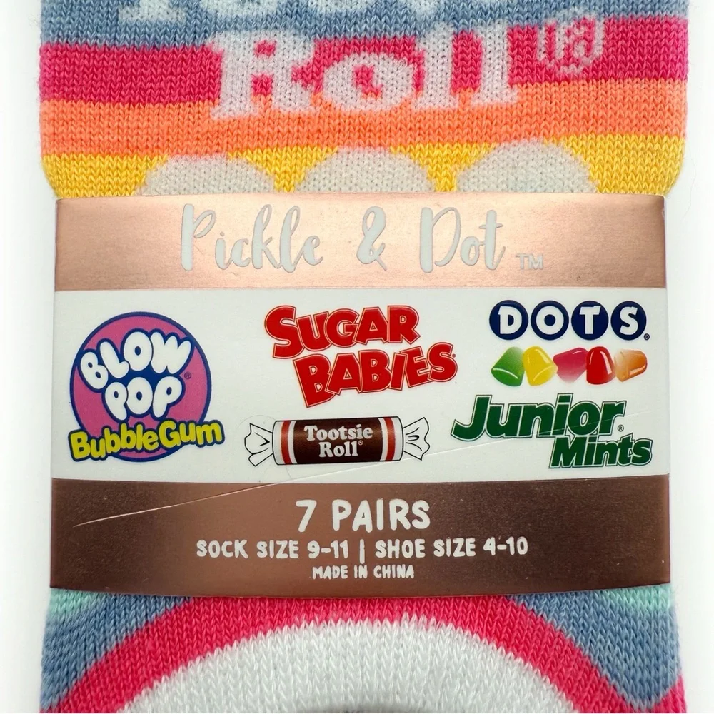 Tootsie Roll Pop Candy Womens No Show Socks Stripes Colorful Cute Gift 7 Pairs